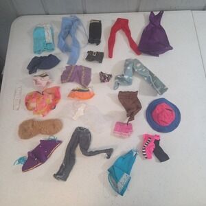 Vintage Lot Mod Barbie Doll Clone Handmade Dresses Clothes Tops Bath  Fur Wrap